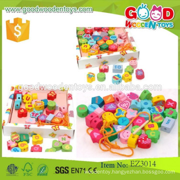 hot selling kids beads toys OEM wooden colorful beads for children EZ3014